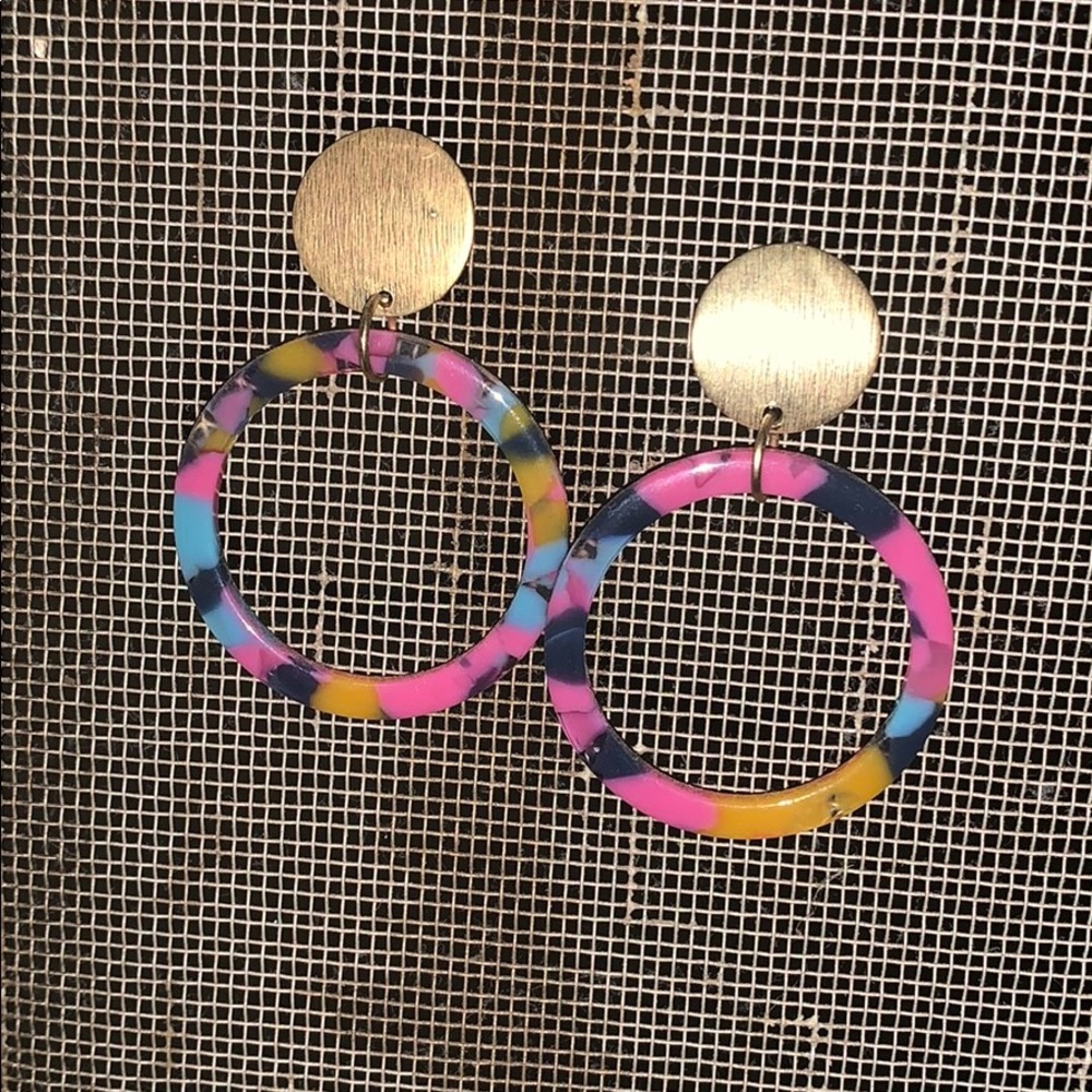 Colored acrylic earrings